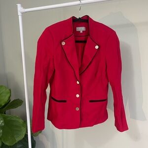 Laura Red Blazer with Gold Buttons Size 2